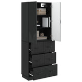Cabinet Set 2 pcs Black 66 x 34.5 x 87 cm Engineered Wood 3416800