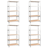 5-Layer Shelves 4 pcs Silver Steel&Engineered Wood 3154211