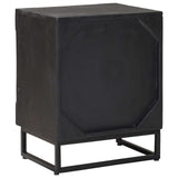 Handmade Bedside Cabinet Black 40 x 30 x 50 cm Solid Mango Wood 42020078