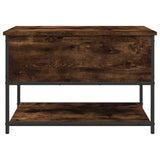 Storage Bench Smoked Oak 70x42.5x47 cm Engineered Wood 839020