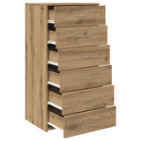 Sideboard with 6 Drawers Artisan Oak 50x34x96 cm Engineered Wood 855891
