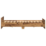 Bed Frame with Headboard Old wood 200 x 200 cm Engineered wood 3329303