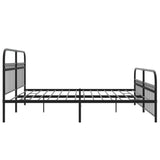 Metal Bed Frame without Mattress with Footboard Black 193x203cm 376624