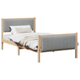 Bed frame Brown and light grey 100 x 200 cm Solid pine wood 878489