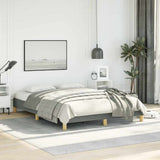 Bed Frame without Mattress Dark Grey 137x190 cm Full Fabric 346857