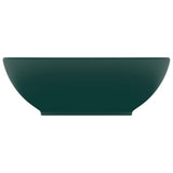 Luxury Basin Oval-shaped Matt Dark Green 40x33 cm Ceramic 146926