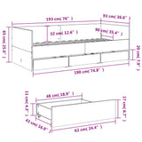 ZNTS Daybed with Drawers without Mattress Sonoma Oak 90x190 cm Single 3280827