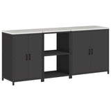 Kitchen Storage Set HATTEM 3 pcs Black Cold-rolled Steel 3392701