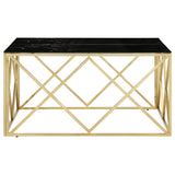 Coffee Table Gold Stainless Steel and Tempered Glass 349980