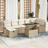 Garden Sofa Set with Cushion 8 pcs Beige Poly rattan 3359688