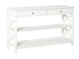 Console Table Side Desk w/ Shelves Drawers Open Top X Support Frame Living Room Hallway Home Office T3398P329949