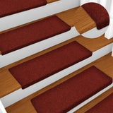 Stair Mats Self-adhesive 15 pcs 65x21x4 cm Bordeaux Red Rectangular Edge 134565