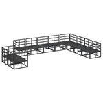 Garden Sofa Set with Cushion Black Aluminium 3378884