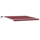Manual Retractable Awning with LED Burgundy 400x300 cm 3214974