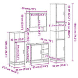 4 Piece Bathroom Furniture Set Brown Oak Engineered Wood 3301239