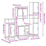 ZNTS 4 Piece Bathroom Furniture Set Brown Oak Engineered Wood 3301239