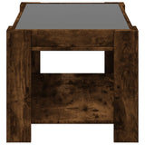 Coffee Table with LED Smoked Oak 73x53x45 cm Engineered Wood 847550