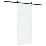 Sliding Door 86 x 198.5 cm Engineered Wood White and Black 3449984