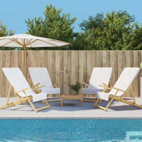 Beach Towels 4 pcs White 60x135 cm Fabric 400 GSM 3157050