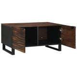 Coffee Table Brown and Black 80 x 50 x 40 cm Solid Acacia wood 4018013