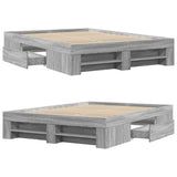 Bed Frame without Mattress Grey Sonoma 140x200 cm Engineered Wood 3295476