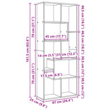 Room Divider Bookcase Black 67x25x161.5 cm Engineered Wood 858076