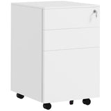 3-Drawer Vertical Filing Cabinet with Pencil Tray, Lock and 5 Wheels, Steel Mobile File Cabinet, for T3398P343092