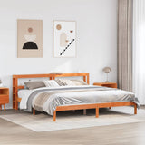 Bed Frame with Headboard without Mattress Wax Brown 180x200 cm 3305743