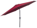 3 Tilting Parasol Garden Umbrellas, Outdoor Sun Shade with 8 Ribs, Tilt and Crank Handle for T3398P318555