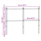 Replace Headboard Smoked Oak 120 cm Engineered Wood and Steel 4007698