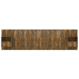 Bed Headboard with Cabinets Smoked Oak Engineered Wood 3115745