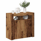 Sideboard with LED Lights Old Wood 80x35x75 cm Engineered Wood 856361