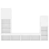 4 Piece TV Wall Units with LED White Engineered Wood 3216654