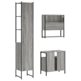 ZNTS 3 Piece Bathroom Furniture Set Grey Sonoma Engineered Wood 3214678