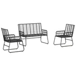 Garden Dining Set 3 pcs Black and Anthracite Poly rattan, steel 42010352