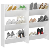Wall Shoe Cabinets 2 pcs White 60x18x90 cm Engineered Wood 806760