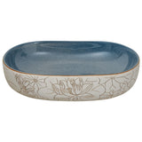Countertop Basin Sand and Blue Oval 59x40x14 cm Ceramic 155099