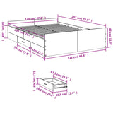 Bed Frame with Drawers without Mattress Sonoma Oak 120x200 cm 3280302
