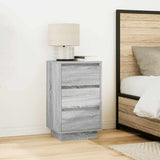 Bedside Cabinet with LED Lights Grey Sonoma 38x34x65 cm 861306