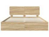 Bed Frame with Headboard Sonoma 140 x 190 cm Solid Pine Wood 3412490
