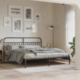 Metal Bed Frame without Mattress with Headboard Black 183x203cm 376604