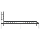 Bed Frame Black Powder-Coated Steel Single Modern Bed Frame 355556