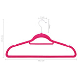 100 pcs Clothes Hanger Set Anti-slip Pink Velvet 289925
