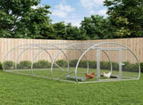 Chicken Coop Silver 400 x 150 x 100 cm Galvanised Steel 3434661