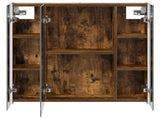 Bathroom Mirror Cabinet Smoked Oak 63.5 x 15.5 x 60.5 cm 889251