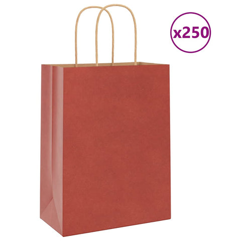ZNTS Paper Bags 250 pcs with Handles Red 21x11x28 cm 4101755