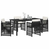 Garden Dining Set 5 pcs Black Powder-Coated Steel 3380647
