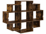 Wall Shelf Smoked Oak 90 x 25 x 90 cm Engineered Wood 8012176