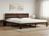 Double Bed Frame with Headboard ROSTOCK Dark Brown 180 x 200 cm 3405494