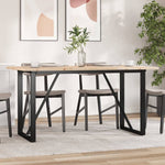 ZNTS Dining Table O-Frame 140x80x75.5 cm Solid Wood Pine and Steel 3282742